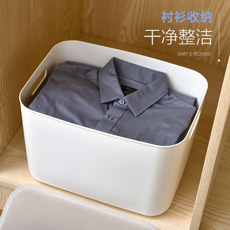 Direct sales large box plastic simple cosmetics storage desktop with lid, bedroom mask, miscellaneous sorting and storage wholesale 1014-1 Application Scenario