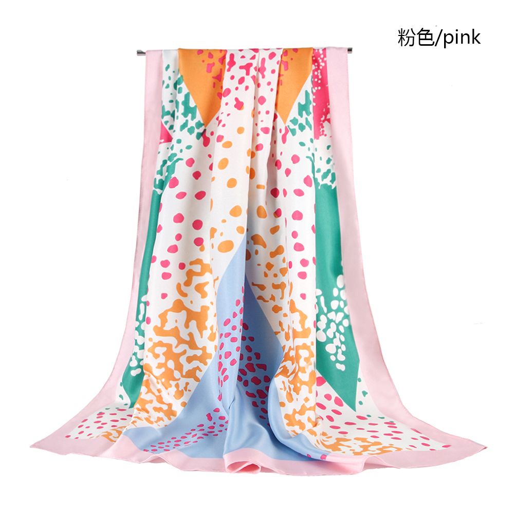 Cross-Border Foreign Trade Source Triangular Geometric Pattern Polyester Women's Scarf Twill Triangle Block Scarf undefined