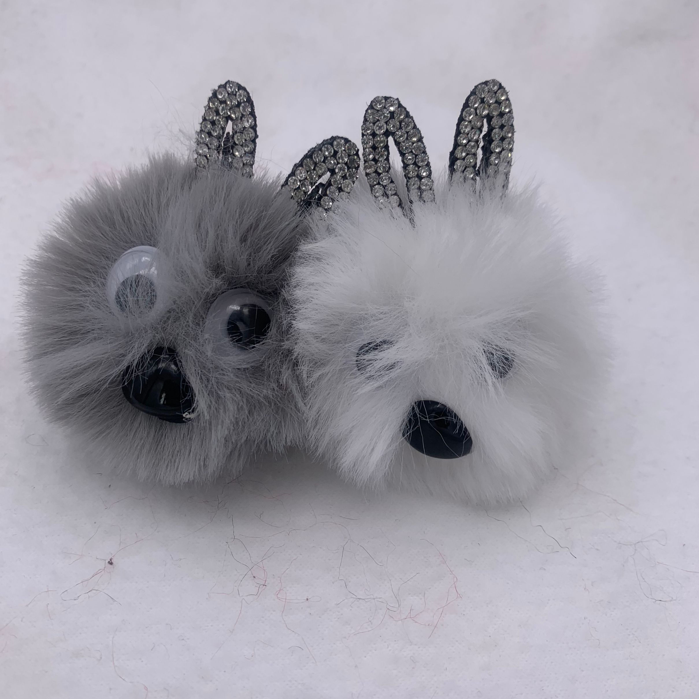 仿兔毛钥匙扣猫头鹰挂件 可爱猫咪毛球钥匙扣挂件 女士包包钥匙扣