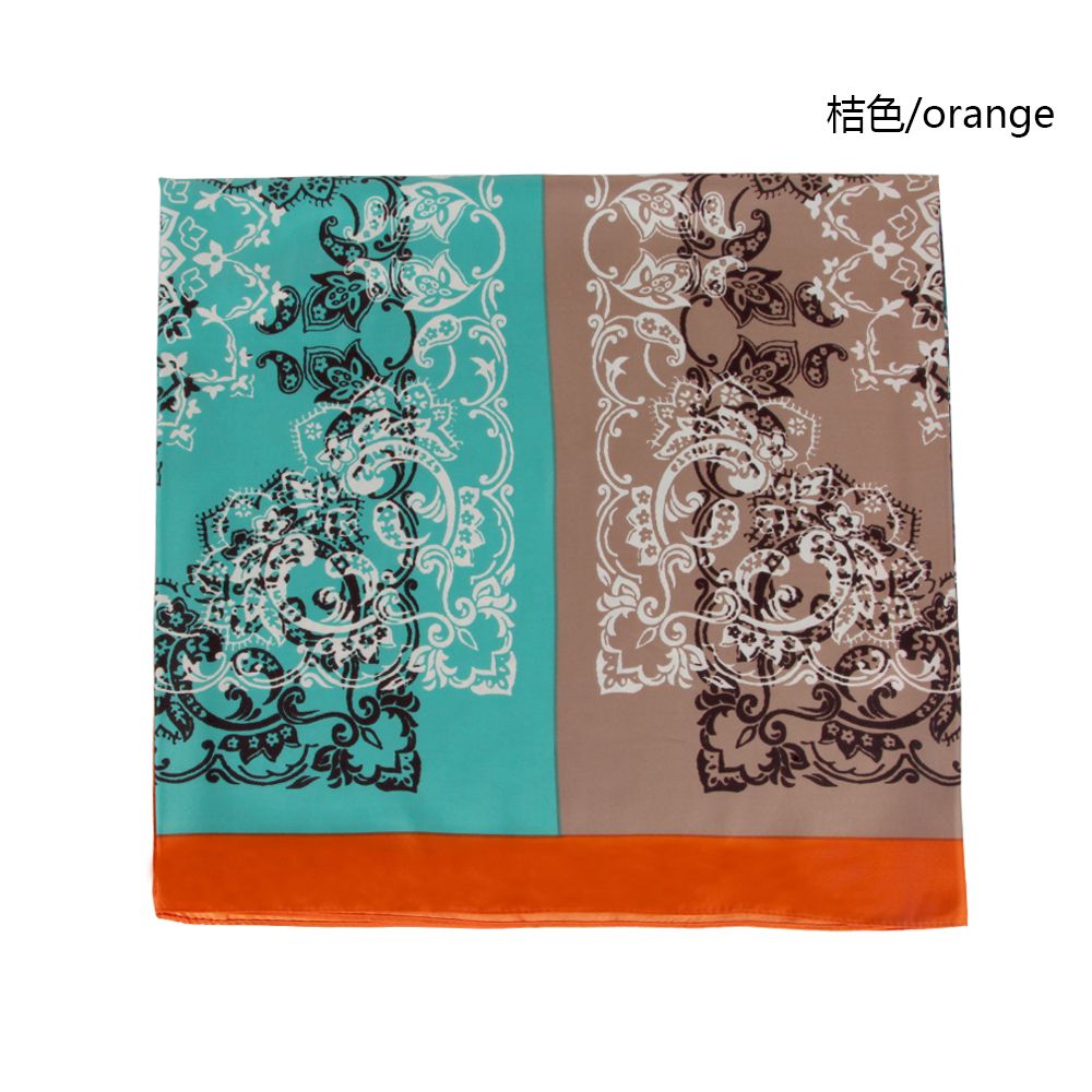New Source Of Four Pieces Of Blue And White Porcelain Pattern Lady Large Square Scarf Twill Silk Printed Material Lady Scarf undefined