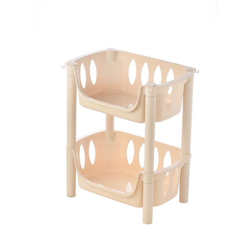 Two-layer storage rack, two-layer storage rack direct sales, kitchen vegetable storage rack, floor-standing plastic storage rack, floor-standing household condiment and fruit and vegetable storage rack Item Picture