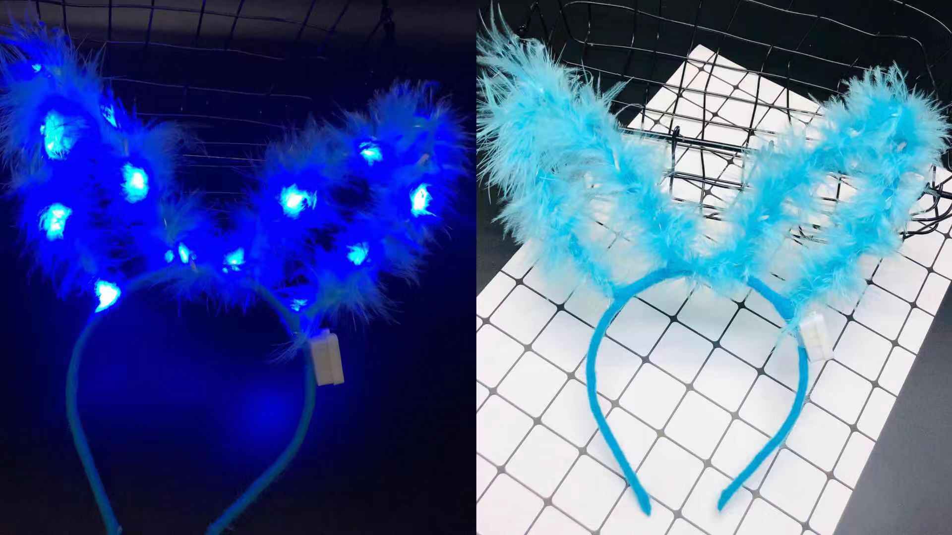Bar, birthday party, friends, children, plush rabbit ears, night flash, light head buckle decoration
