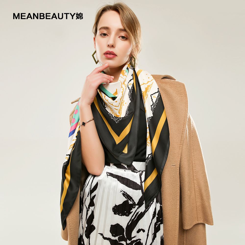 Manufacturers Supply Twill Silk Four Pieces Of Polka Dot Women's Scarf European And American Style Spring And Autumn Printed Scarf In Stock