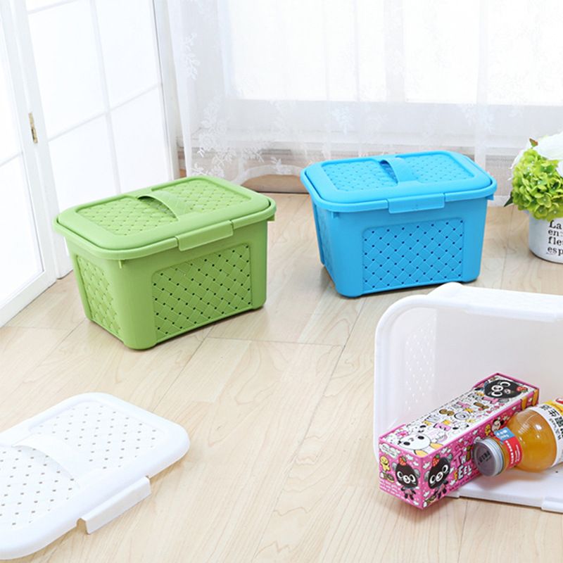 Direct-sale covered storage basket for miscellaneous items, woven storage box, creative portable multi-functional storage box full figure