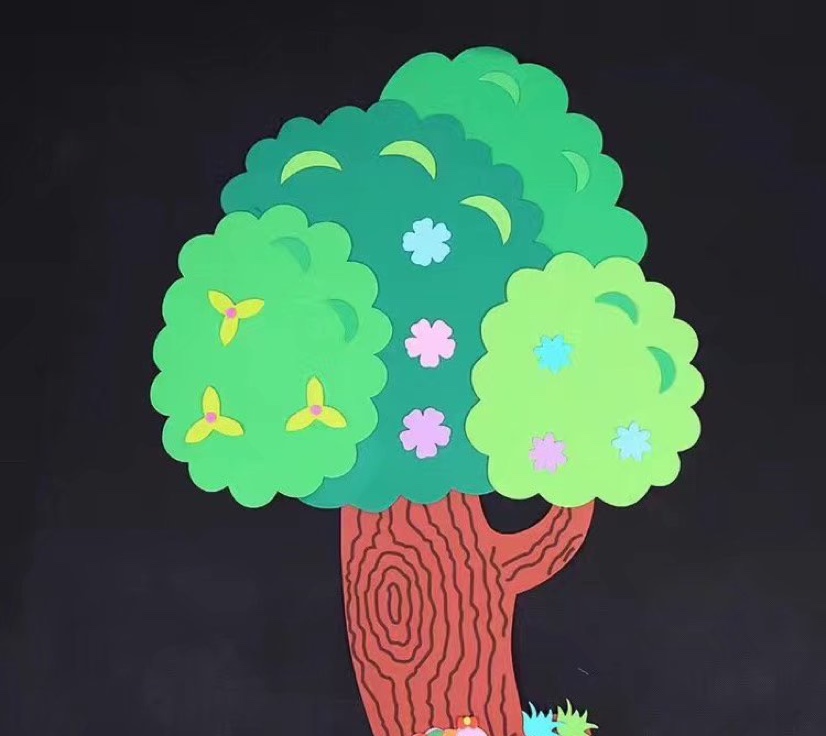 EVA tree, classroom blackboard, wall newspaper decoration undefined