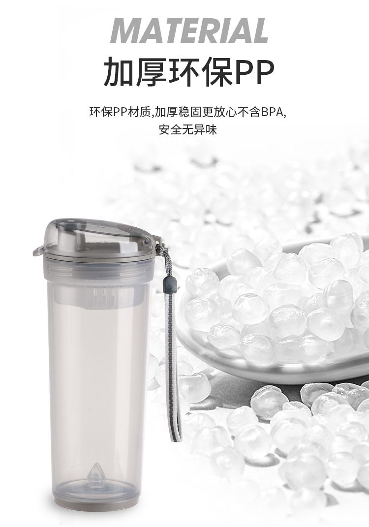 Direct-sale sports plastic water cup 580Ml portable anti-drop cup, fitness cup for male and female students at hand detail image 3