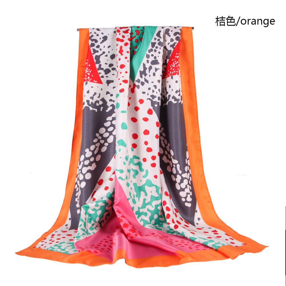 Cross-Border Foreign Trade Source Triangular Geometric Pattern Polyester Women's Scarf Twill Triangle Block Scarf undefined