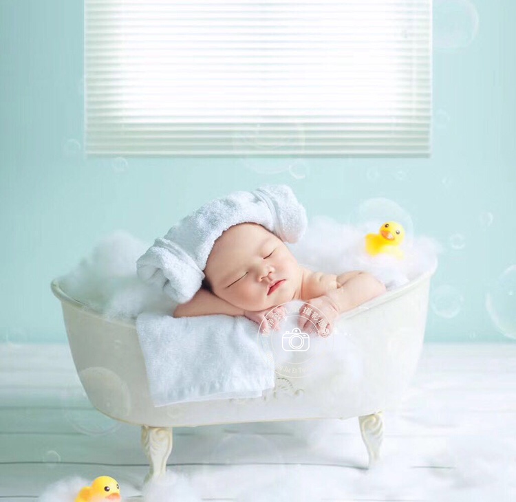 义乌好货 爆款铁艺米白色浴缸儿童宝宝摄影道具金属浴盆预售-1001/9248细节图