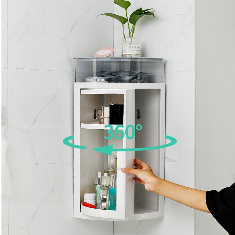 Direct sales bathroom rotating triangular bathroom storage rack, cosmetic storage box, non-drilling washbasin storage rack, ABS material details Picture