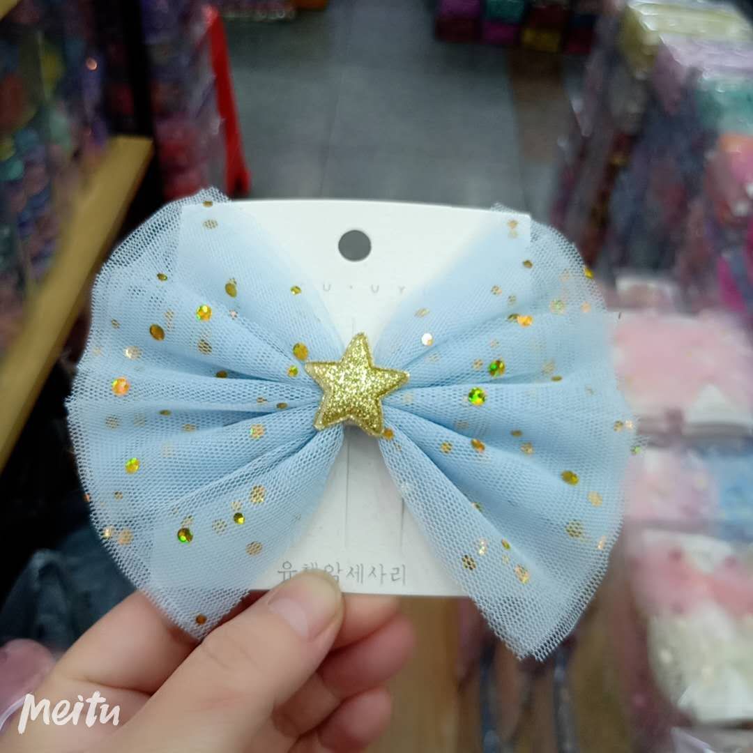 韩版星空布料大领结发夹头饰发饰