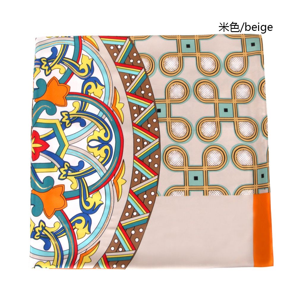Manufacturers Cross-Border Twill Silk At First Sight Printed Ladies Large Square Scarf Multifunctional Headscarf Spot Wholesale Scarf undefined