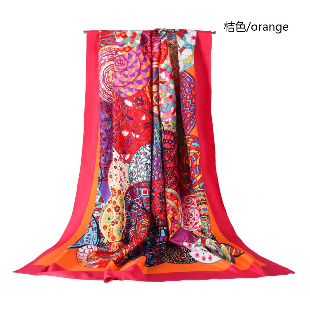 Manufacturers Direct Twill Silk Colorful Snail Pattern Scarf For Women Feel Like Silk undefined