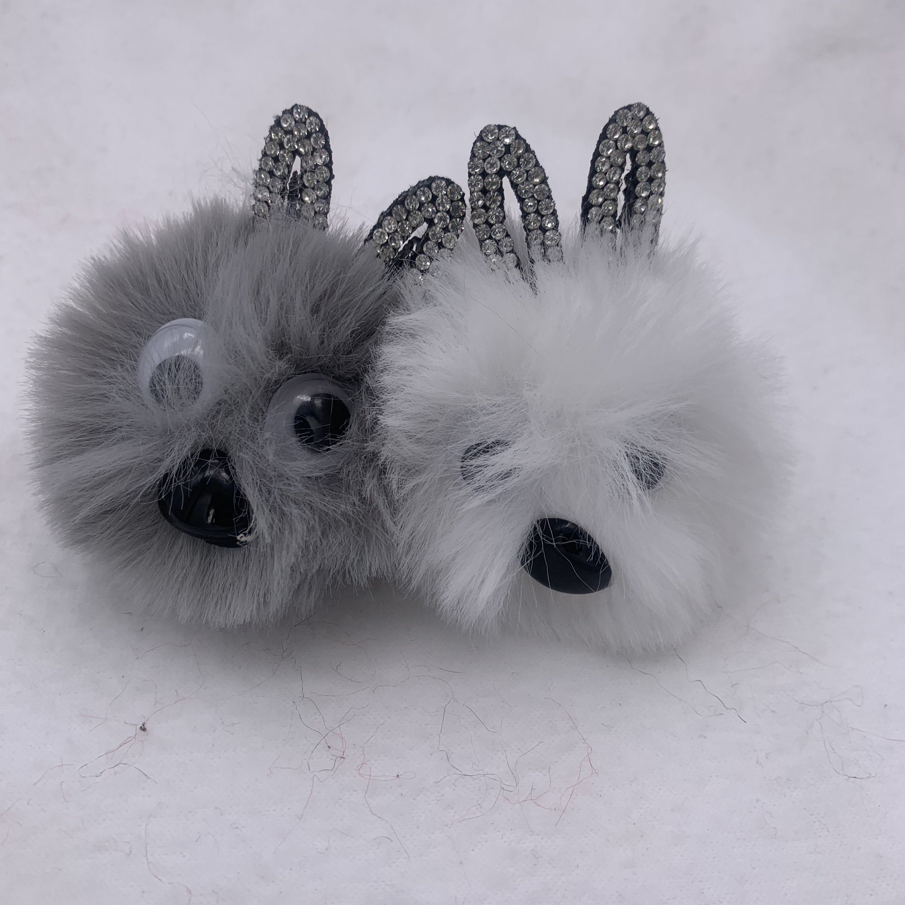 仿兔毛钥匙扣猫头鹰挂件 可爱猫咪毛球钥匙扣挂件 女士包包钥匙扣详情图2