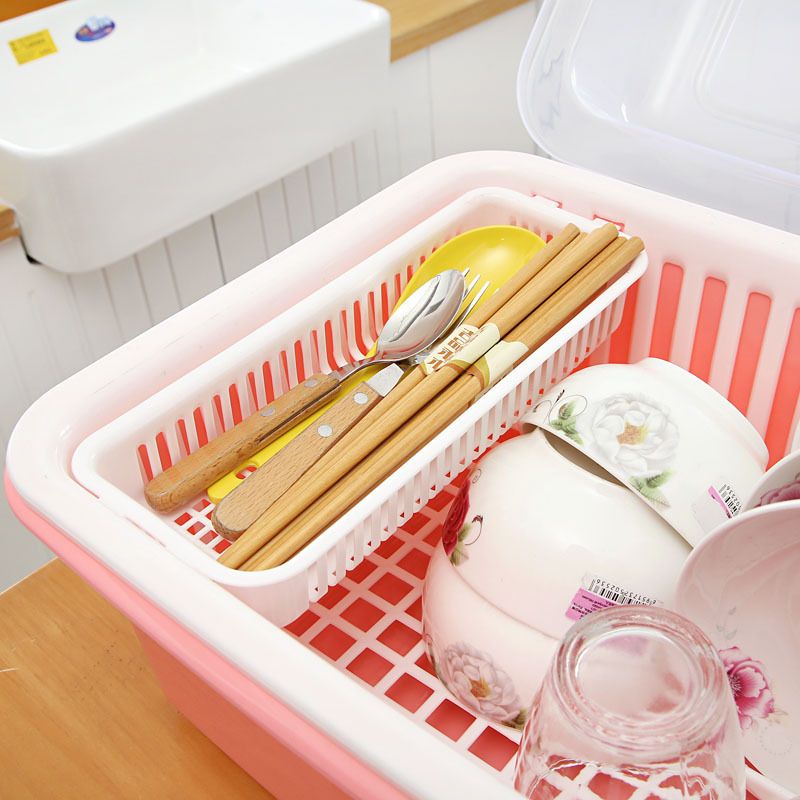 Direct-sale bowl and chopstick storage box, draining bowl rack, kitchen household covered magic tool, large storage rack, plastic bowl cabinet full figure