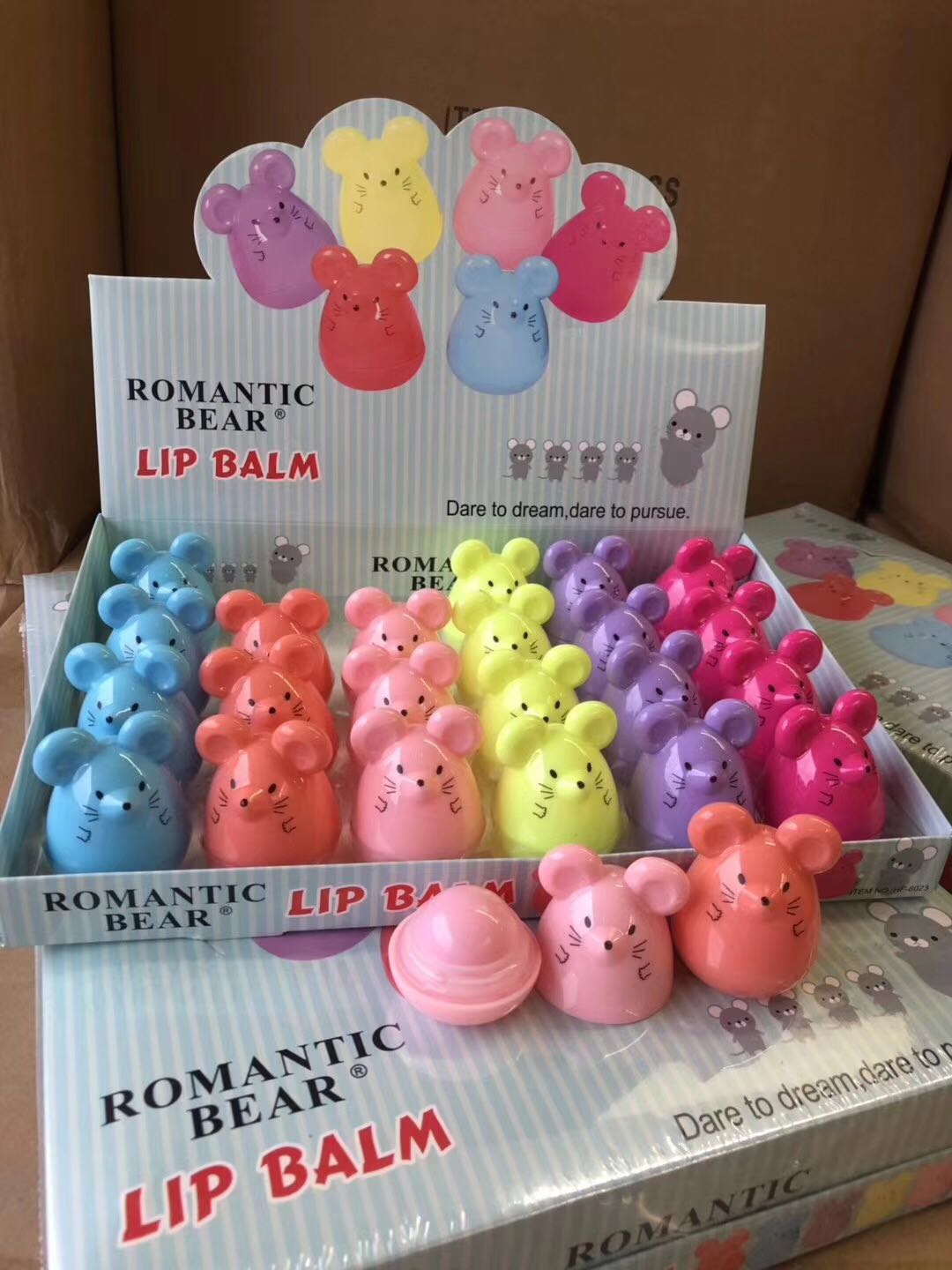 Direct sales from the manufacturer of cartoon and anime cute little mouse lip balm for lip care