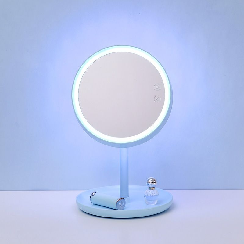 Direct sales creative LED strip light makeup mirror stand, strip light stand style dressing mirror, rechargeable folding makeup mirror details Picture