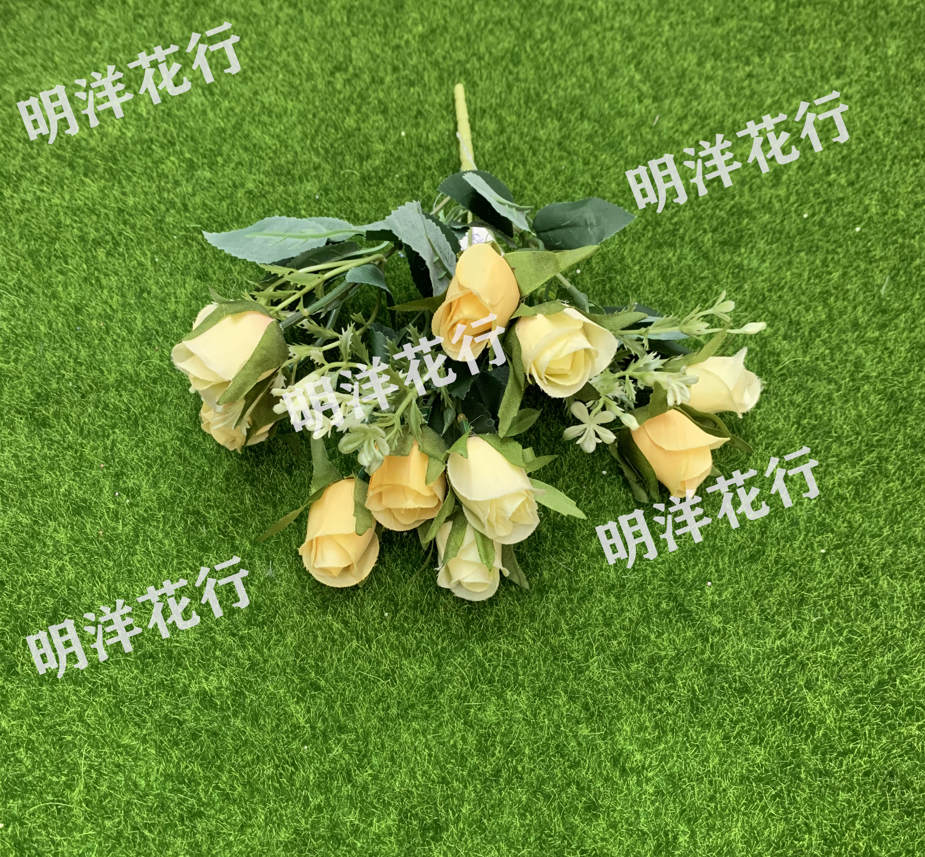 厂家直销仿真花室内装饰摆设桌面单支假花客厅装饰插花干花花束摆件（5头春色情人蕾）详情图1