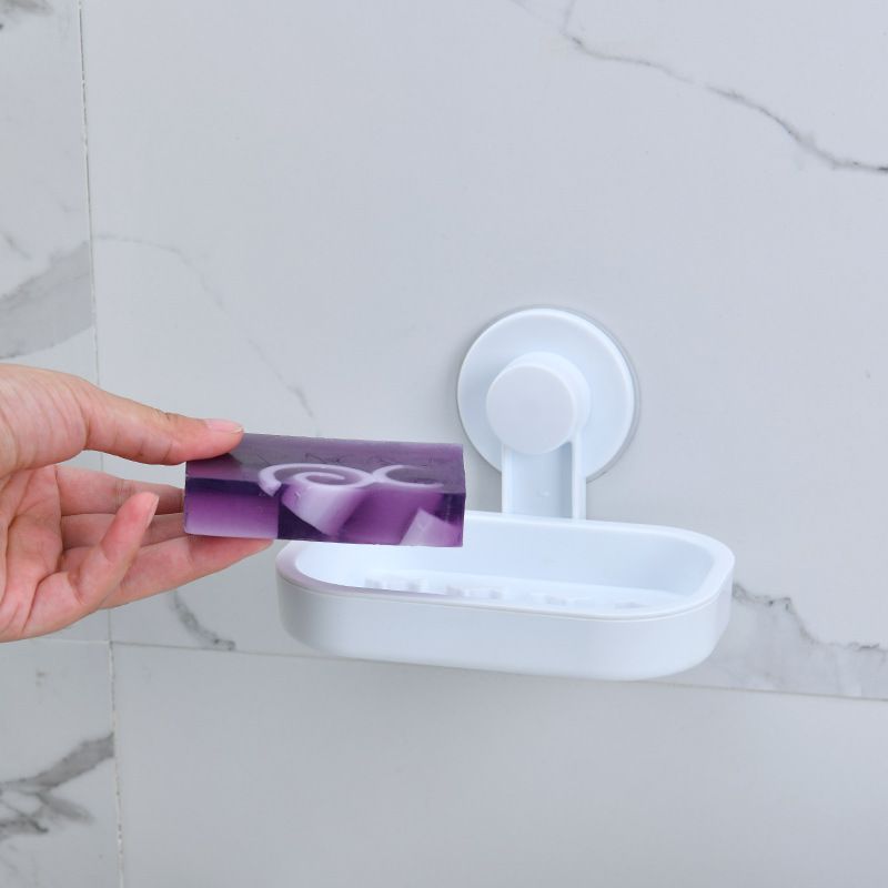 Direct-sale bathroom suction cups, soap boxes, large soap boxes, draining creative storage racks, wall-mounted bathroom soap trays for washing and rinsing Specification drawing