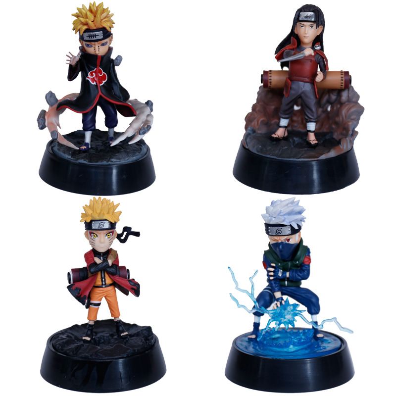 Four Q-version Naruto figurines from "Naruto" : GK Kakashi Naruto and Hashirama Pein models details Picture