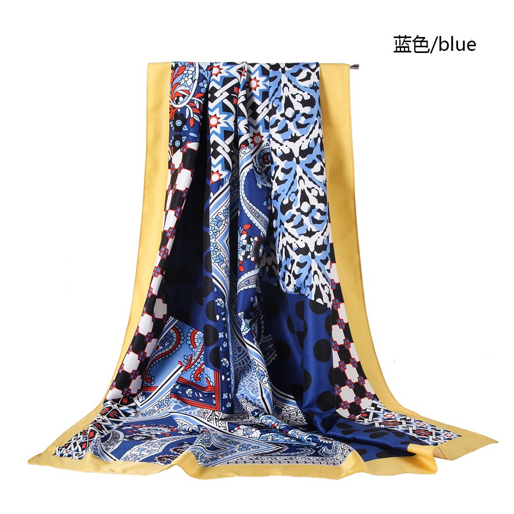 Cross-Border Twill Silk Cashew Patchwork Pattern Scarf Spring And Autumn Multi-Functional Printed Scarf Selling In Stock undefined