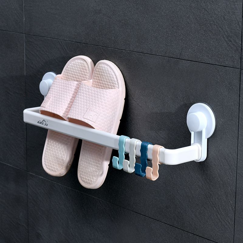 Direct-sale bathroom slippers rack, wall-mounted without drilling, dormitory storage, shoe storage, bathroom draining shoe rack Application Scenario