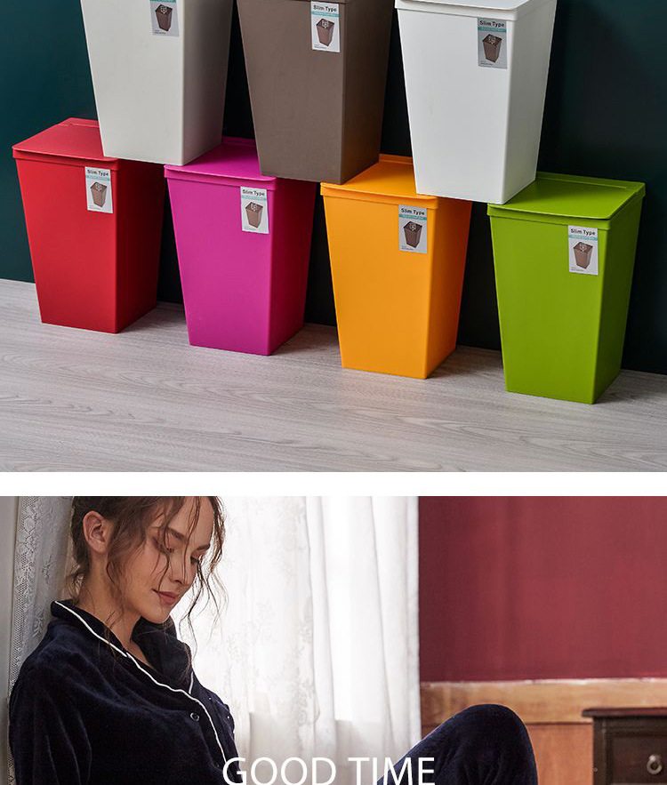 直销折塑料垃圾桶客厅拉圾桶叠盖垃圾篓家用厨房卫生间详情图4
