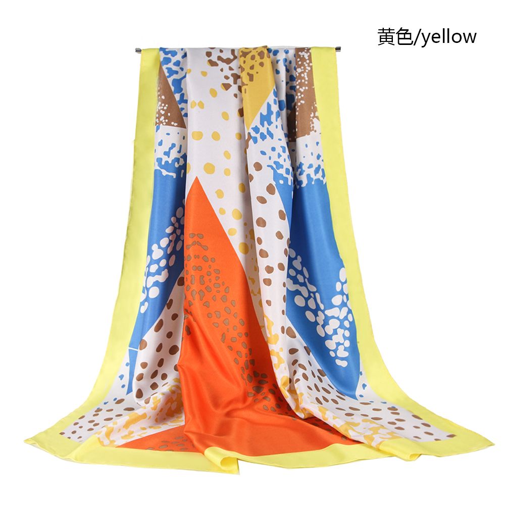 Cross-Border Foreign Trade Source Triangular Geometric Pattern Polyester Women's Scarf Twill Triangle Block Scarf undefined