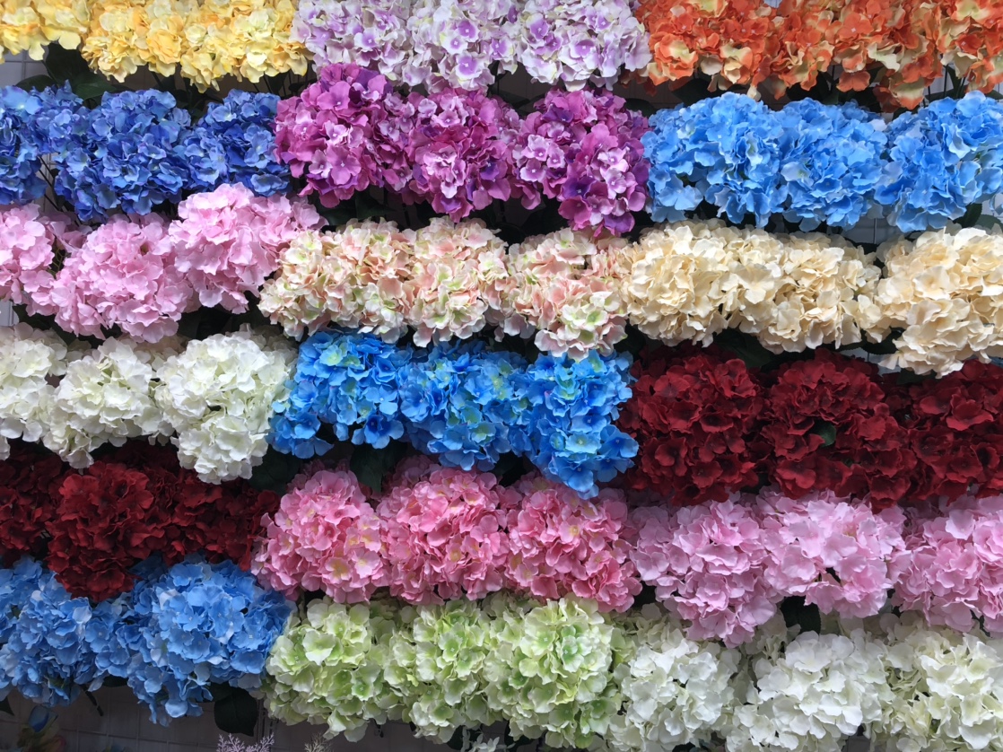 Artificial hydrangea, single plastic flower, 5 hydrangea wedding flowers