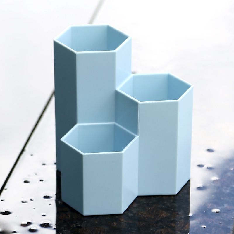 Direct sales multi-sided rhombic pen holder, dressing table storage box, multi-functional desktop pen holder, decorative makeup brush storage bucket full figure