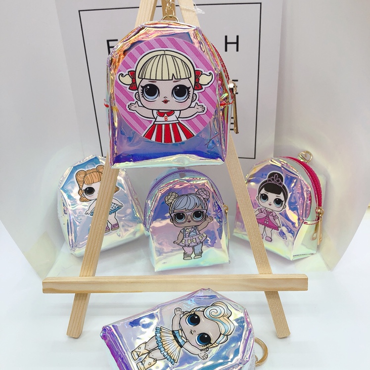 Surprise doll reflective bag mini zero wallet key chain pendant details Picture