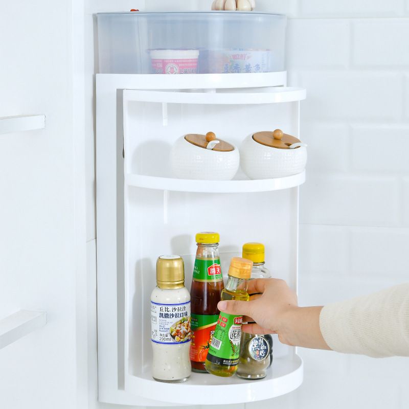 Direct-sale storage racks for bathrooms, toilets and kitchens, wall-mounted storage cabinets without drilling, modern and simple washbasins, rotating racks made of Pp material Application Scenario