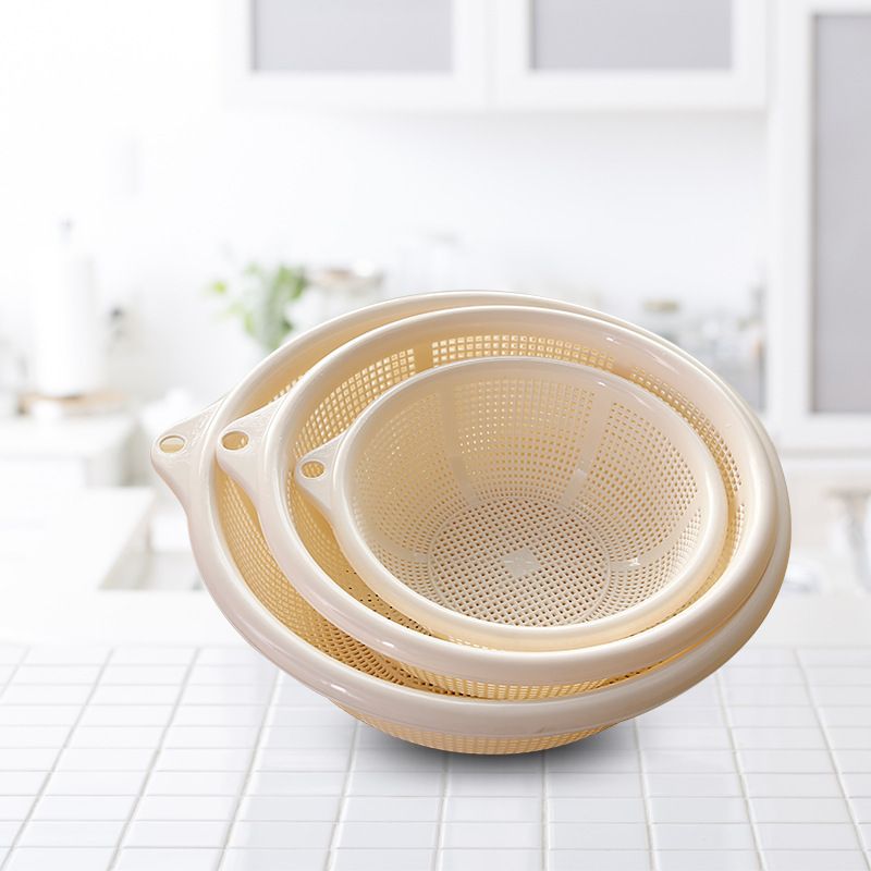 直销圆形洗菜篮蔬菜沥水筛套装厨房洗菜盆水果沥水收纳篮塑料篮子