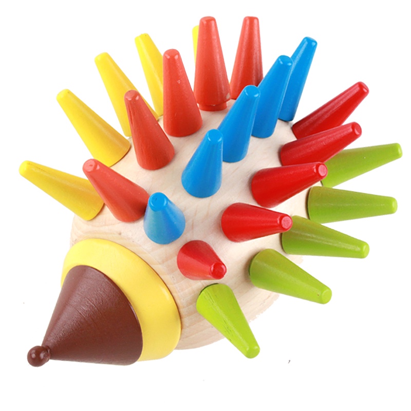 The wooden toy image of a hedgehog is highly entertaining and colorful, which can exercise babies' hand-eye coordination, visual ability, logical thinking ability, and early education enlightenment training. It is a parent-child game Item Picture