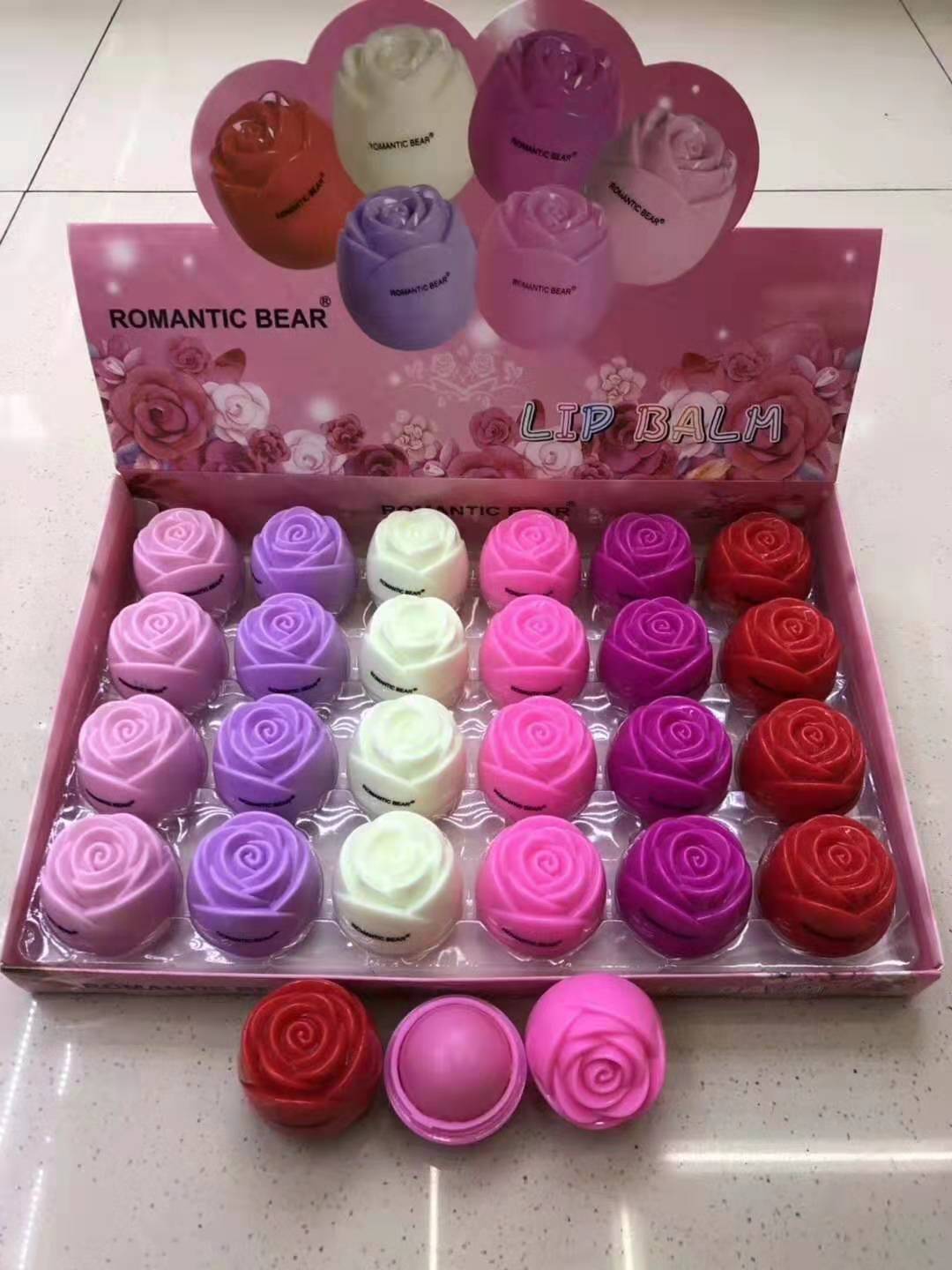 Cartoon cute rose lip balm, lip oil, lip care, facial pre-makeup care, beauty products factory direct sales