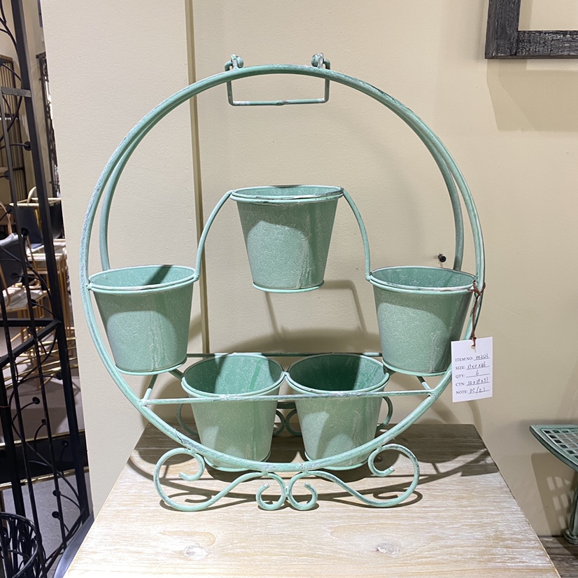 Green flower arrangement bucket details Picture