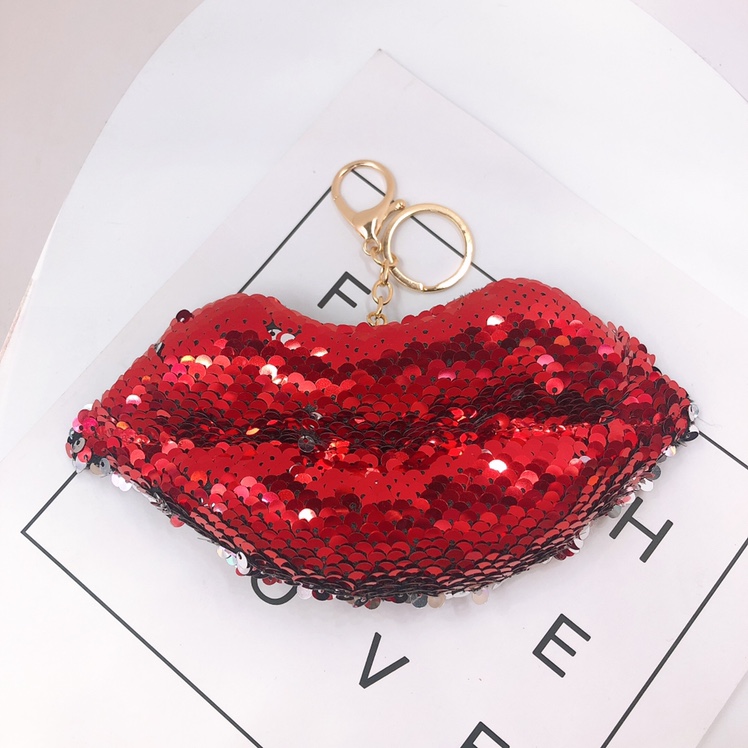 Sequins 20cm key chain pendant with large lips thumbnail