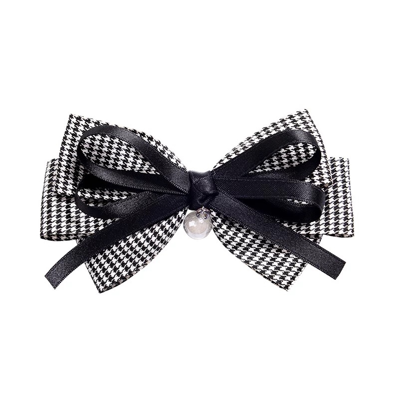 Japanese-style cute girl hair clips, thousand-bird checkered bow hair clips, hair strings, hair accessories, side clips, Korean hair clips, headwear cards
