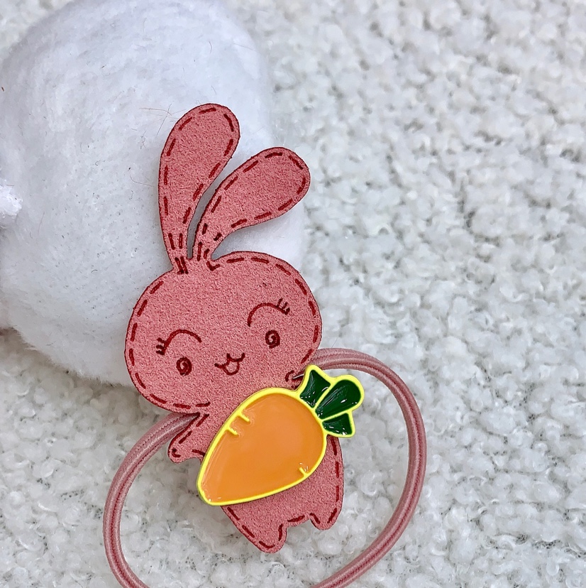 Korean Cartoon Cute Rabbit Radish Leather Band Head String Ins Cute Girl Travel All Accessory full figure