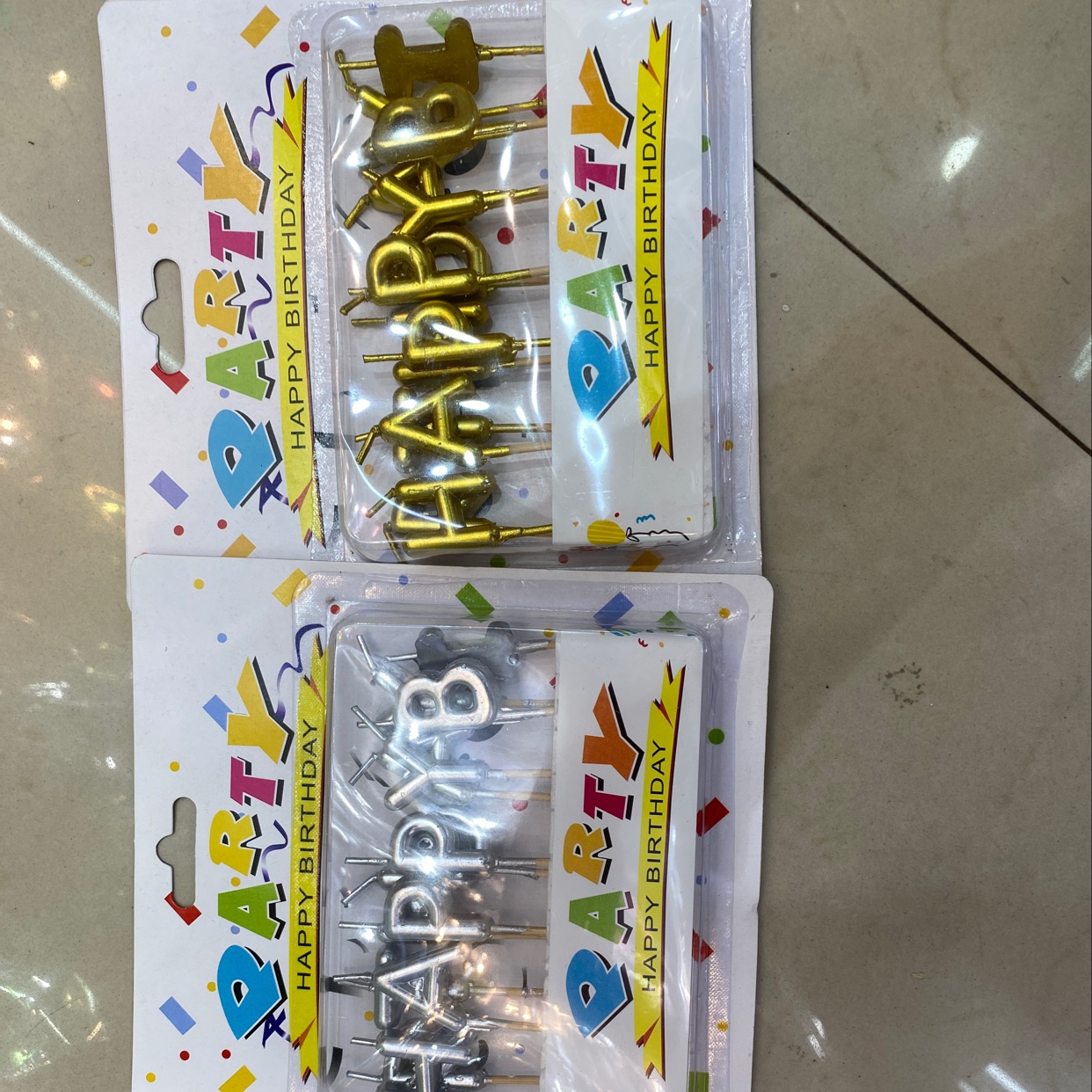 Birthday candle gold and silver thumbnail