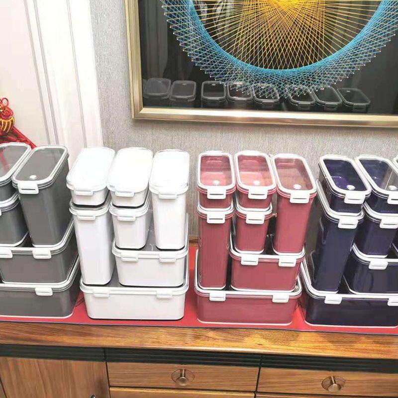 Direct-sale plastic food storage box, rectangular transparent, refrigerator, food refrigeration storage, PP plastic box W-03 details Picture