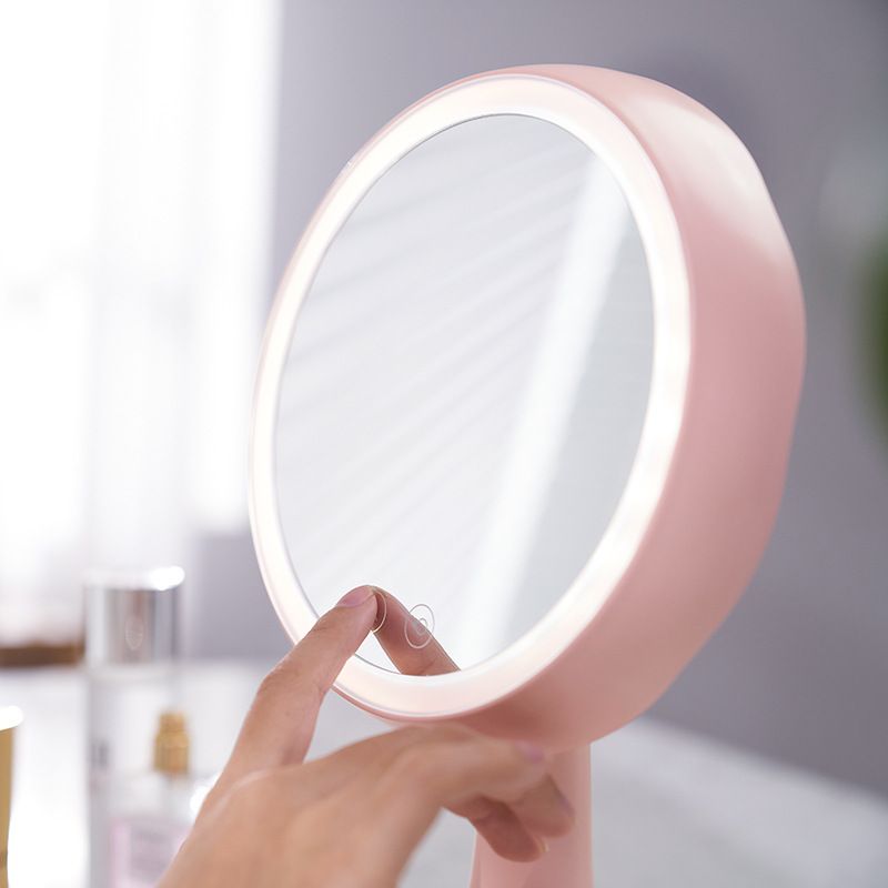 Direct-sale desktop LED makeup mirror with light, dormitory desk lamp, rechargeable folding mirror, creative mirror with light, mirror available for retail details Picture