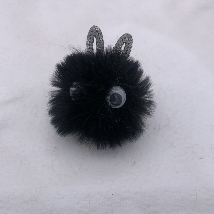 仿兔毛钥匙扣猫头鹰挂件 可爱猫咪毛球钥匙扣挂件 女士包包钥匙扣详情图5