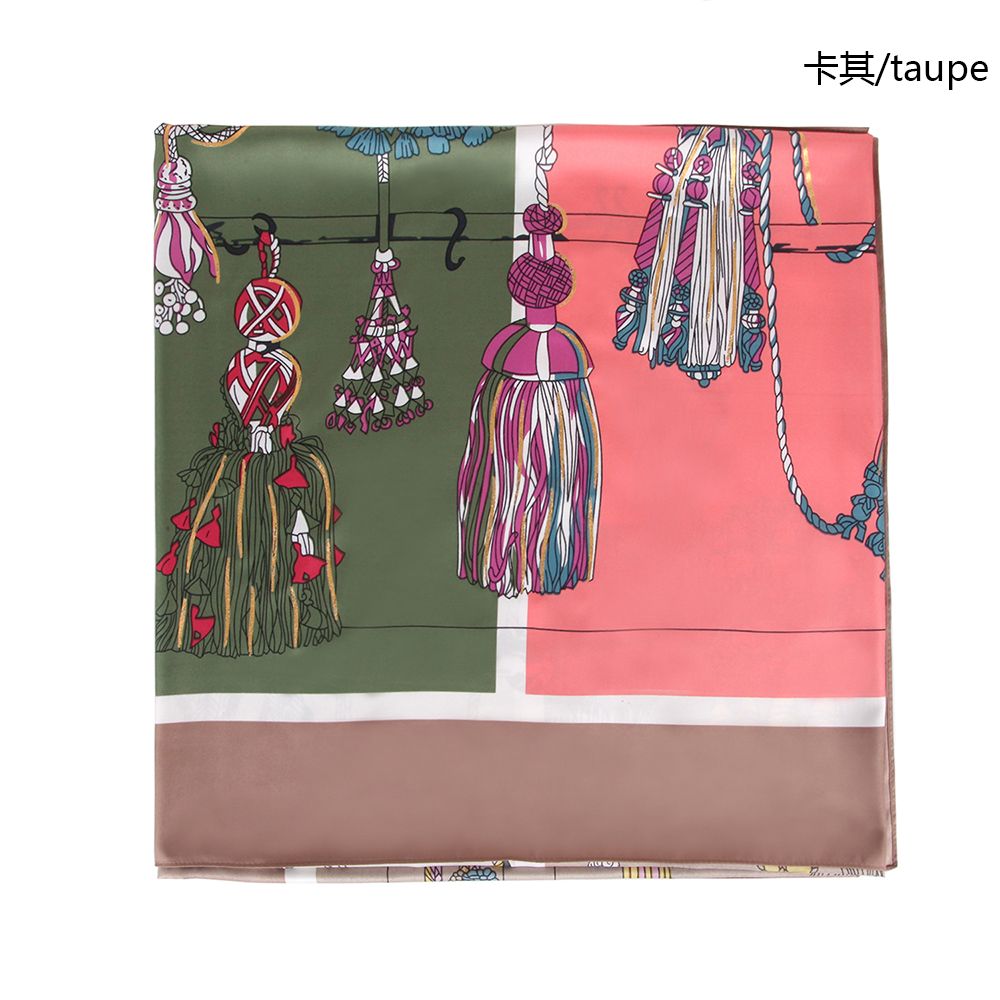 Origin Goods Twill Silk Hot Gold Beard Pattern Large Square Scarf Women Spring And Autumn Outdoor All Matching Style Scarf undefined