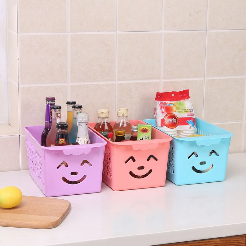 Direct sales kitchen storage baskets, cosmetics storage boxes, shelves, plastic sundries, small bath frames, Lanzi dormitory storage baskets, large size 3503-A full figure