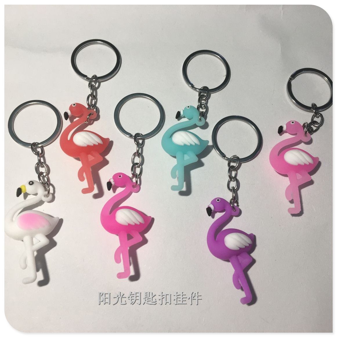 Hot selling cartoon 3D soft glue flamingo key chain pendant promotional activities gifts small gifts hanging ornaments thumbnail
