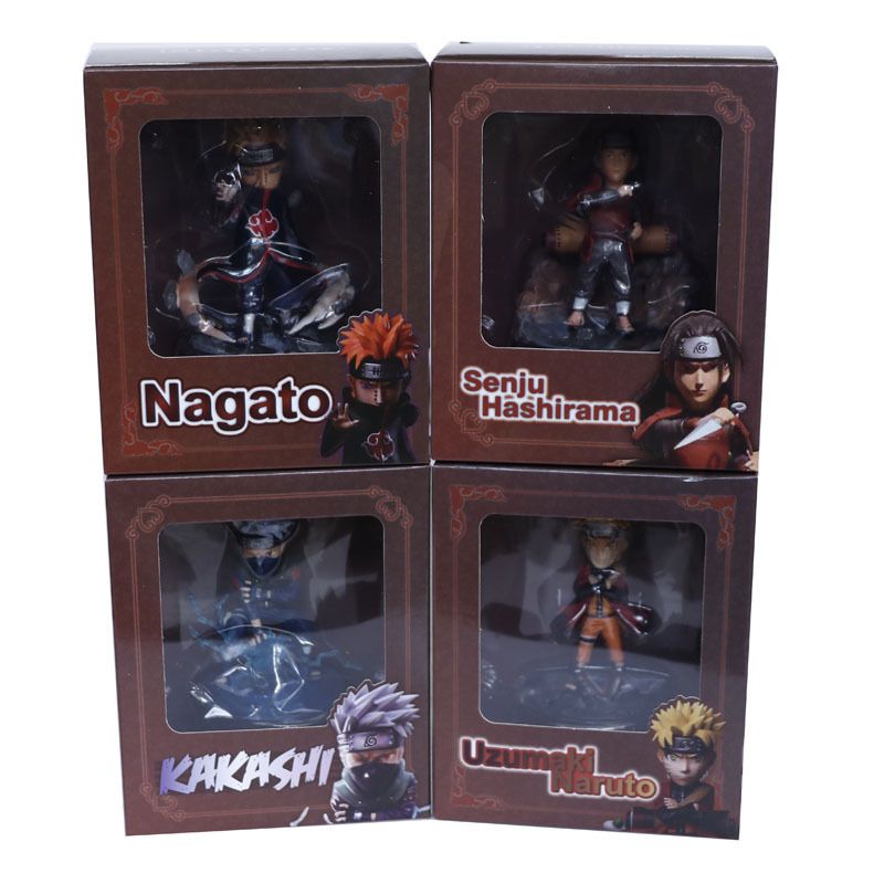 Four Q-version Naruto figurines from "Naruto" : GK Kakashi Naruto and Hashirama Pein models