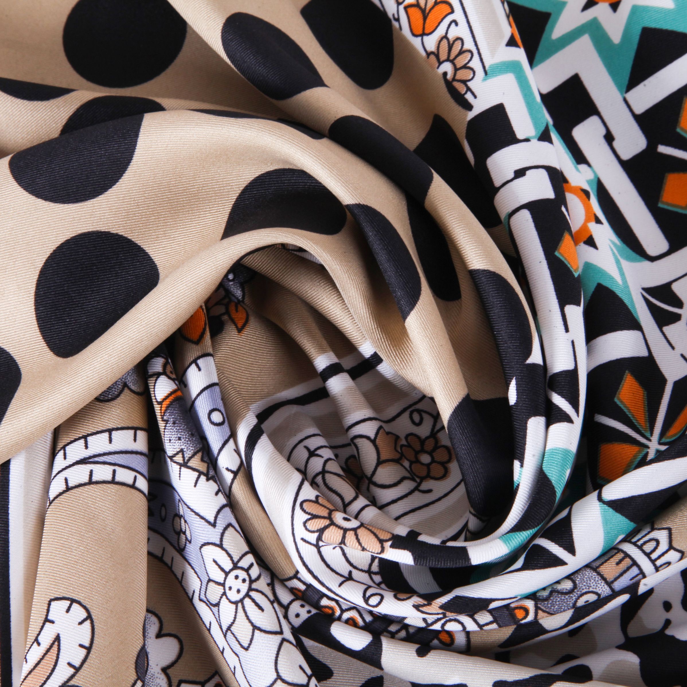 Cross-Border Twill Silk Cashew Patchwork Pattern Scarf Spring And Autumn Multi-Functional Printed Scarf Selling In Stock Item Picture