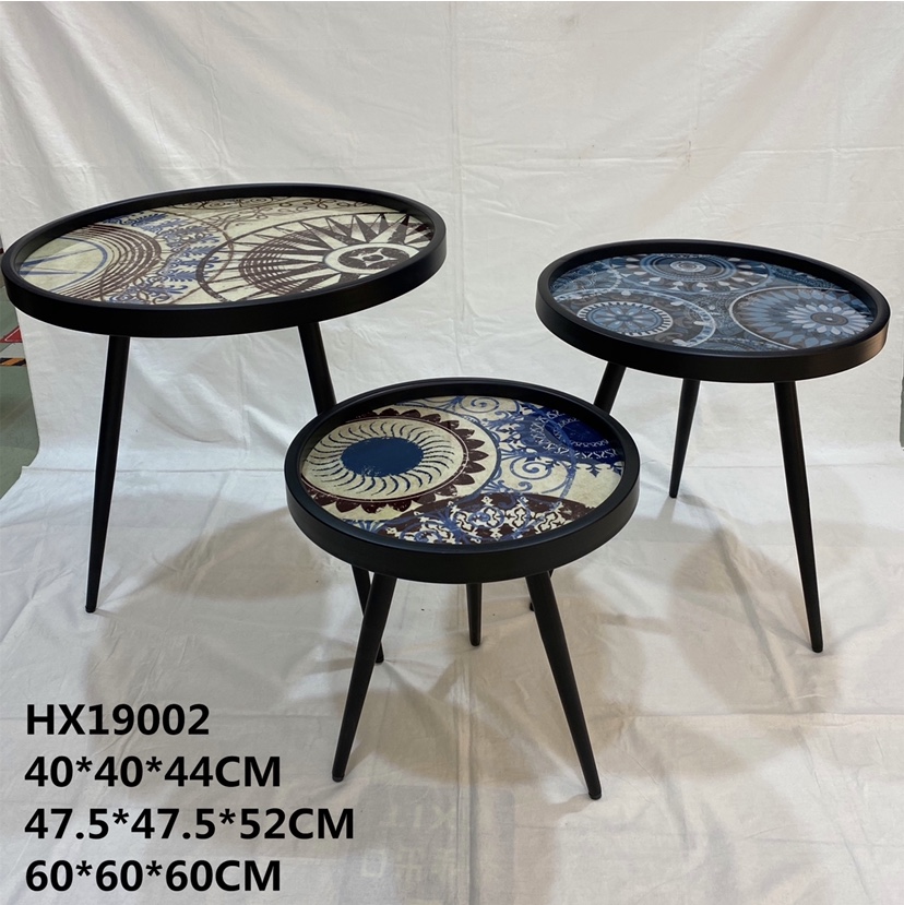 Set of three pencil-foot end tables thumbnail
