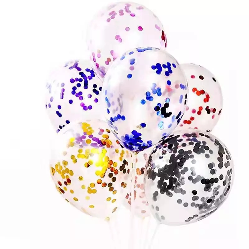 12寸2.8克五彩铝箔纸屑亮片气球  婚庆生日派对气氛布置装饰亮片气球详情6