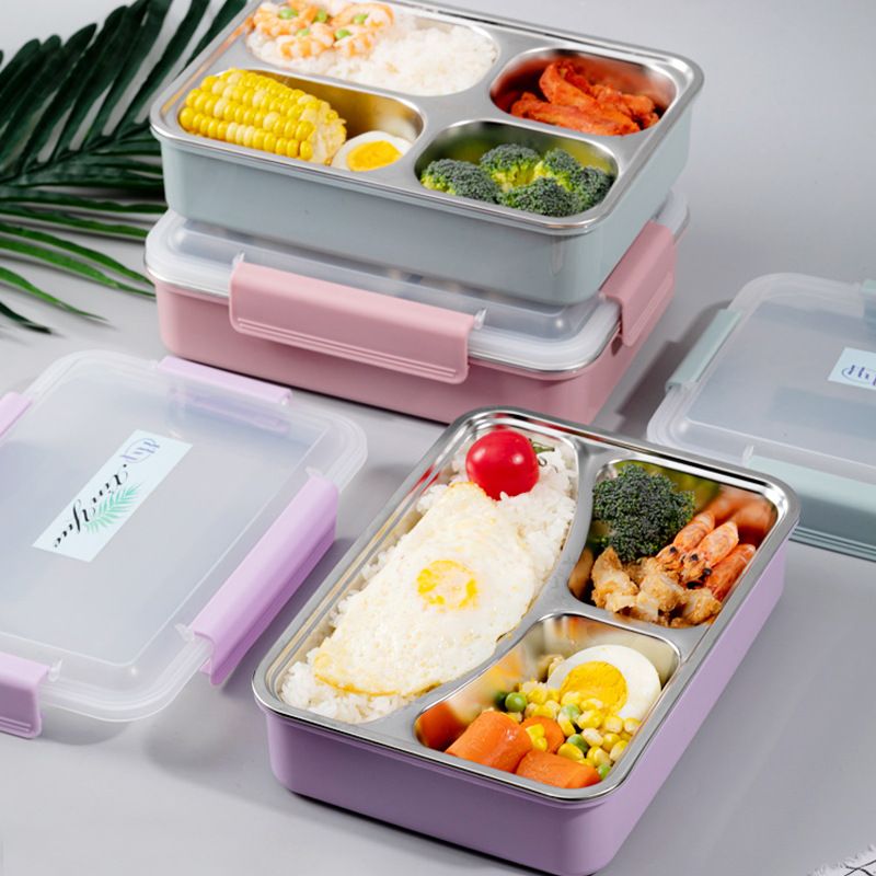Direct-sale 304 stainless steel lunch boxes, insulated student and adult fast food plates, sealed portable food storage boxes for office workers Specification drawing